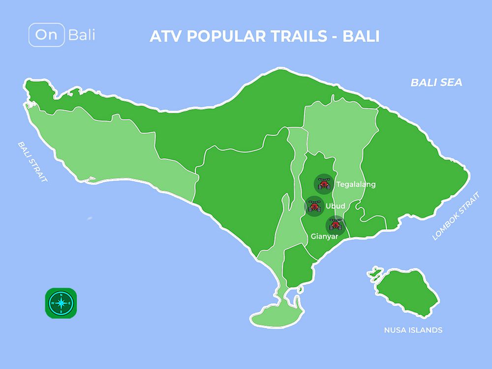 The map of ATV Tours in Bali