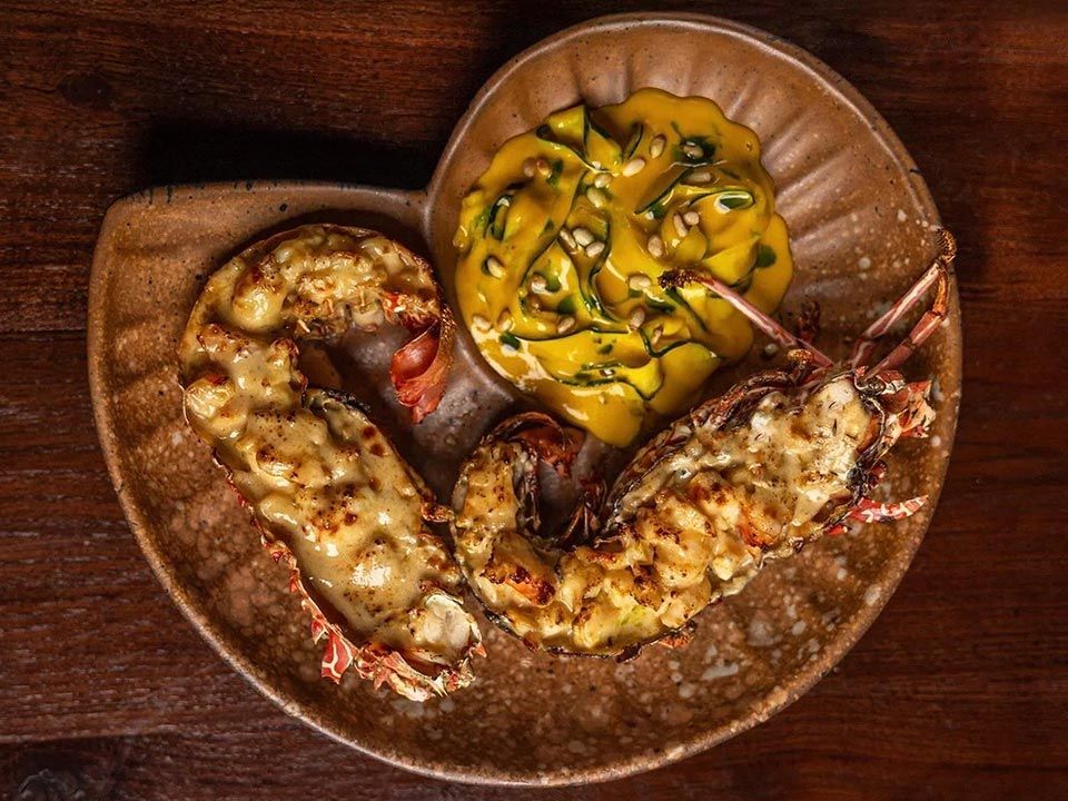 Seafood dish in one of the restaurant in Bali