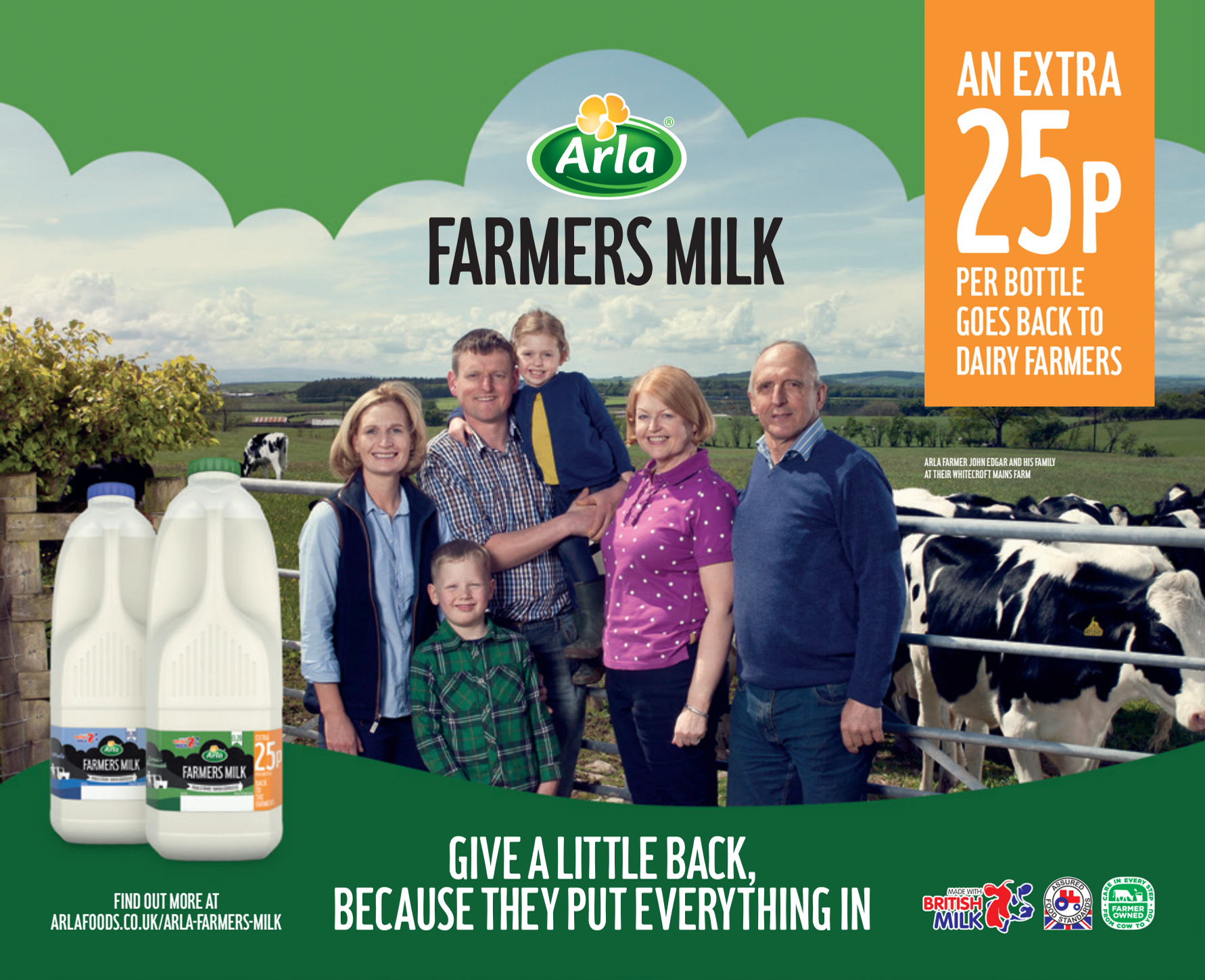Arla Foods launches milk where additional 25p of retail price is paid to its cooperative dairy farmers