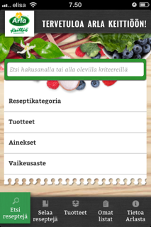 Arla Keittiön uusi reseptipalvelu valittiin vuoden 2012 parhaaksi mobiilipalveluksi